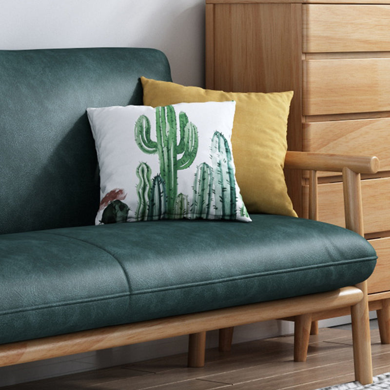 Contemporary Cushions Standard Tuxedo Arm Living Room Faux Leather Settee