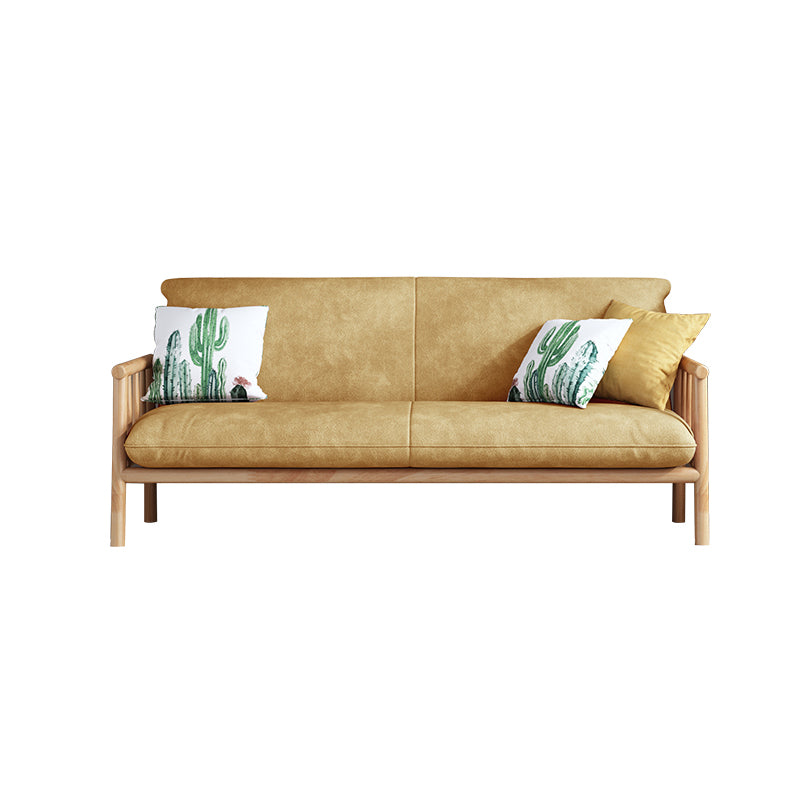 Contemporary Cushions Standard Tuxedo Arm Living Room Faux Leather Settee