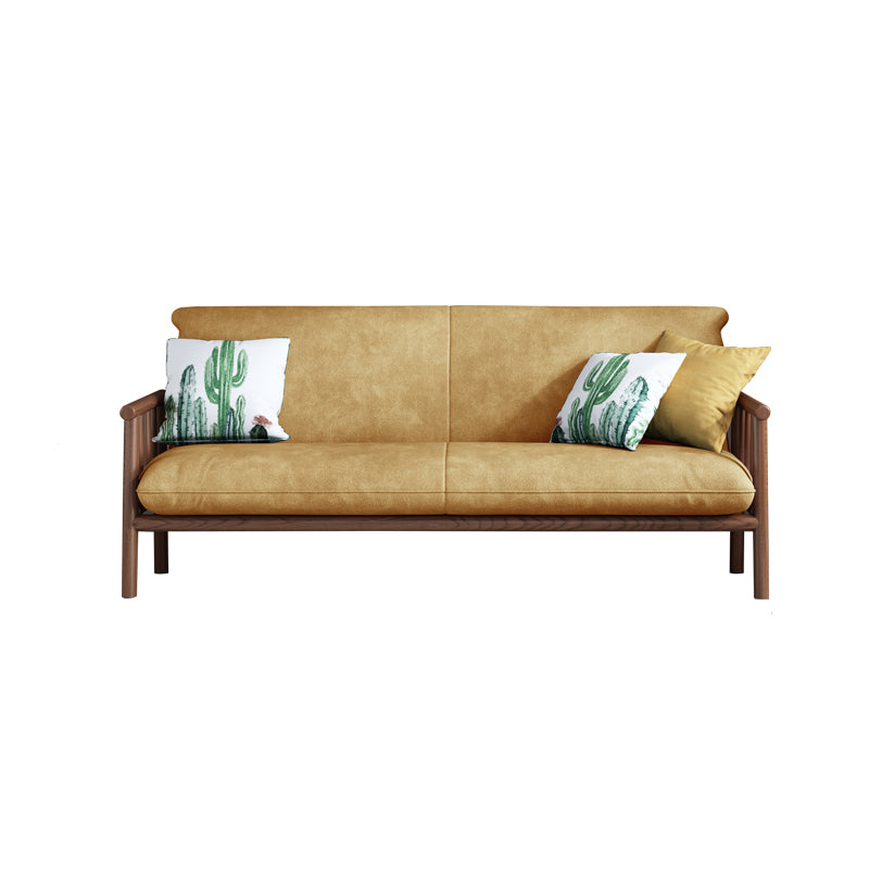 Contemporary Cushions Standard Tuxedo Arm Living Room Faux Leather Settee