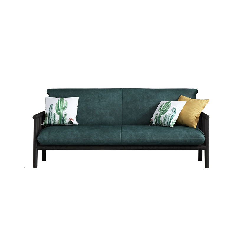 Contemporary Cushions Standard Tuxedo Arm Living Room Faux Leather Settee