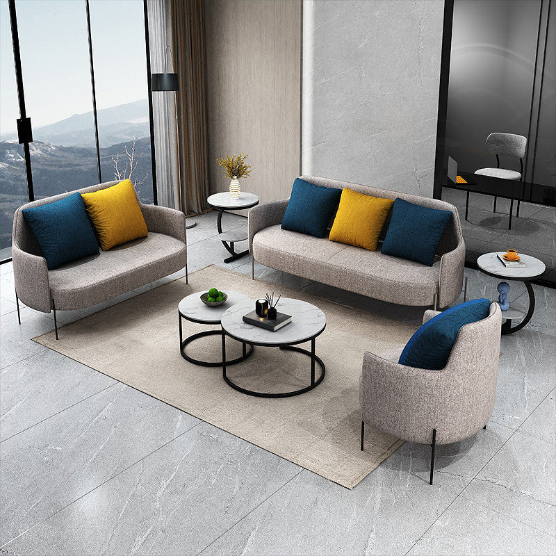 Standard Square Arm Sofa Couch Contemporary Tight Back Setee