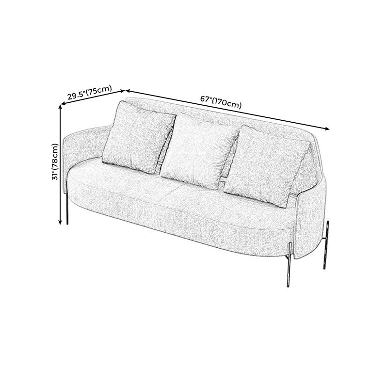 Standard Square Arm Sofa Couch Contemporary Tight Back Setee