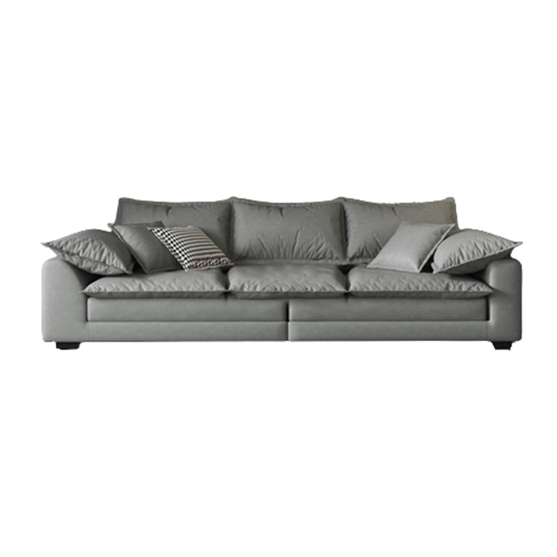 Stain Resistant Sofa Couch Square Arm Sofa Set with Pillows in Grey