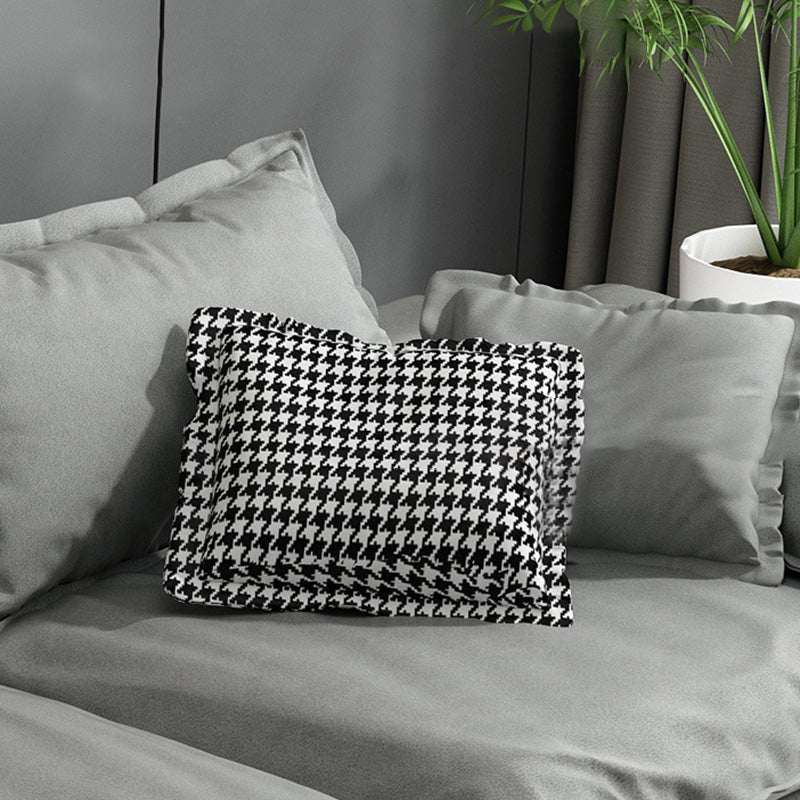 Stain Resistant Sofa Couch Square Arm Sofa Set with Pillows in Grey