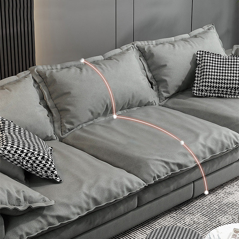 Stain Resistant Sofa Couch Square Arm Sofa Set with Pillows in Grey