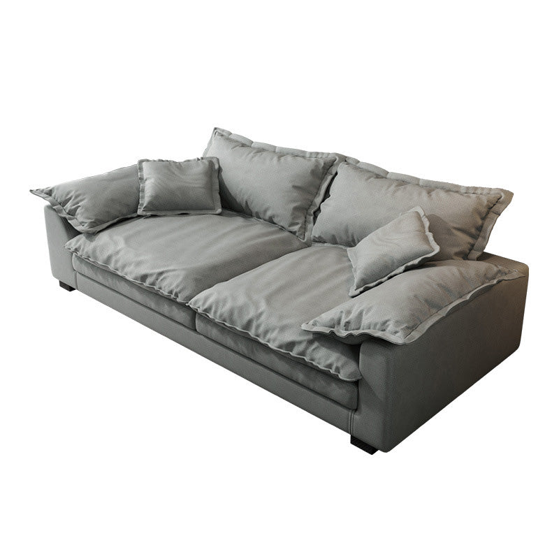 Stain Resistant Sofa Couch Square Arm Sofa Set with Pillows in Grey