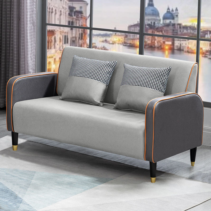 Scandinavian Square Arm Loveseat with Four Legs for Apartment 28.34"