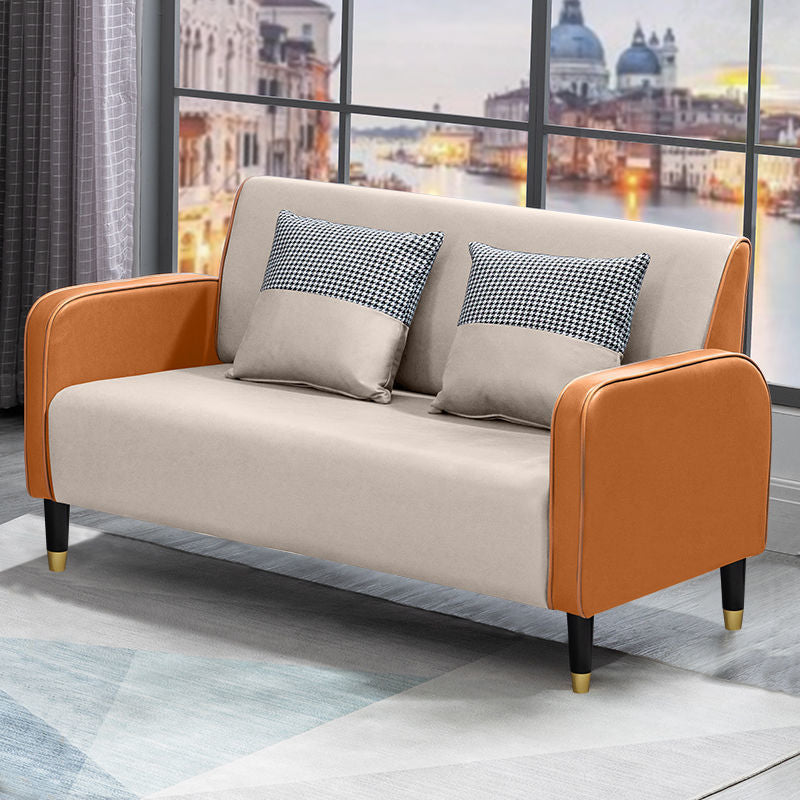 Scandinavian Square Arm Loveseat with Four Legs for Apartment 28.34"