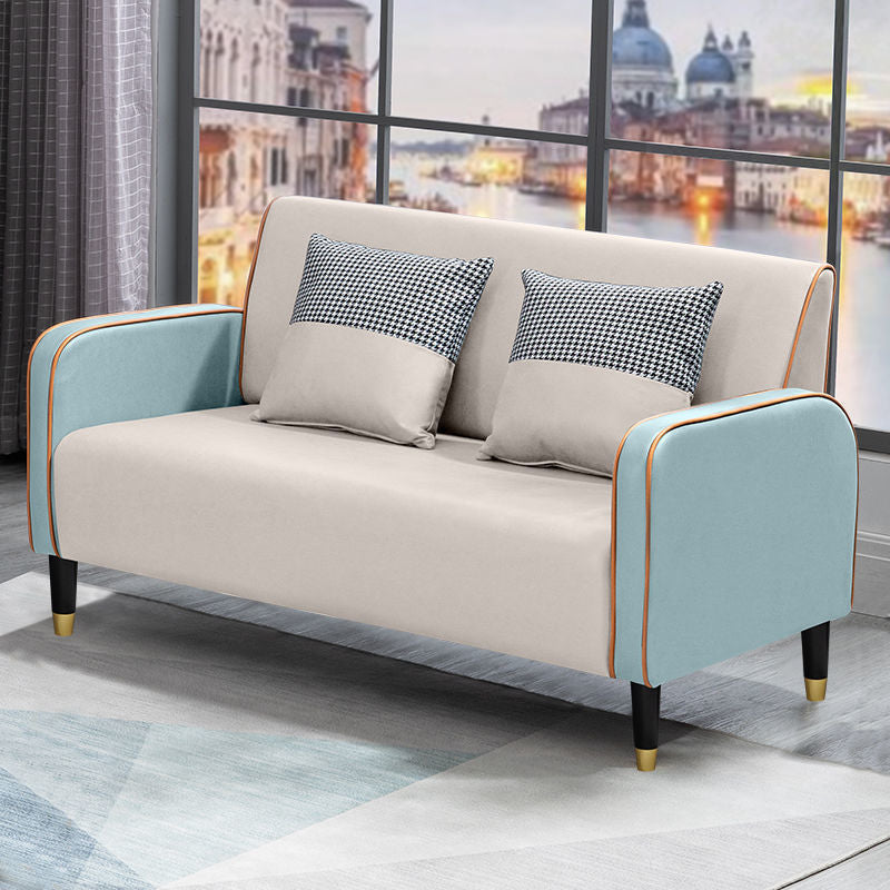 Scandinavian Square Arm Loveseat with Four Legs for Apartment 28.34"