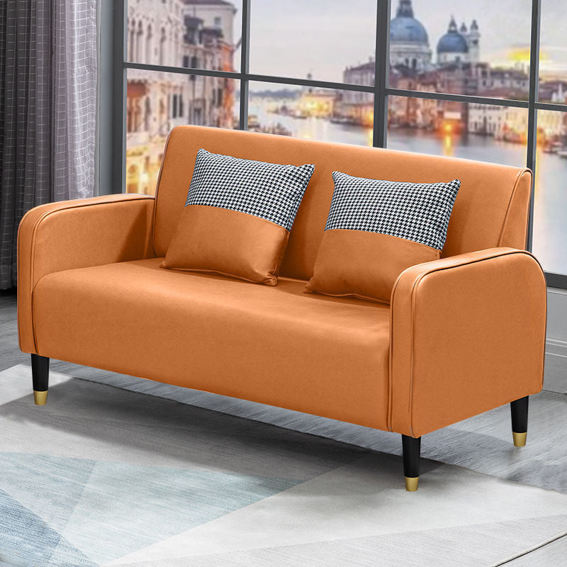 Scandinavian Square Arm Loveseat with Four Legs for Apartment 28.34"