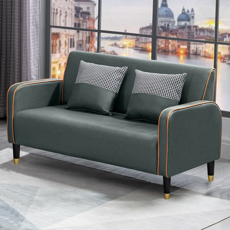 Scandinavian Square Arm Loveseat with Four Legs for Apartment 28.34"