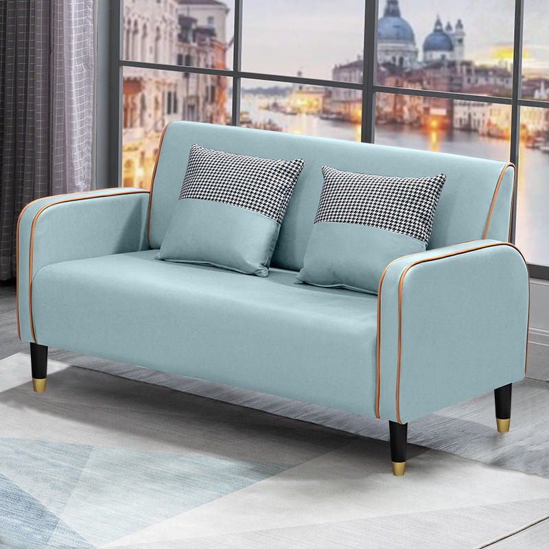 Scandinavian Square Arm Loveseat with Four Legs for Apartment 28.34"