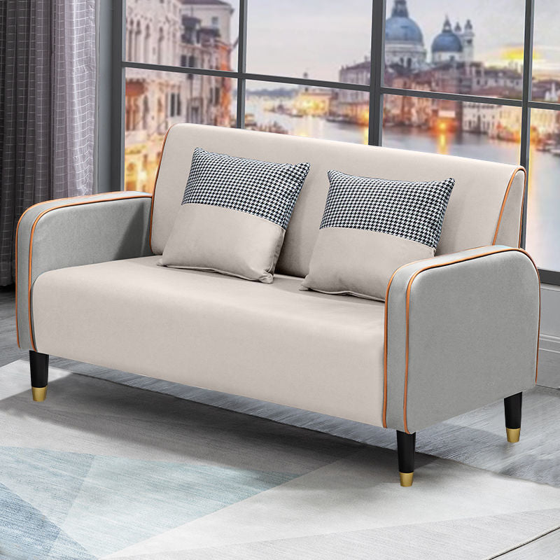 Scandinavian Square Arm Loveseat with Four Legs for Apartment 28.34"