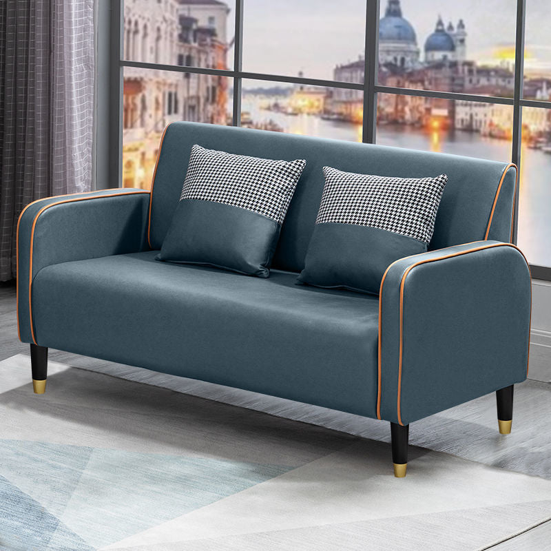 Scandinavian Square Arm Loveseat with Four Legs for Apartment 28.34"