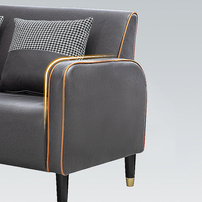 Scandinavian Square Arm Loveseat with Four Legs for Apartment 28.34"