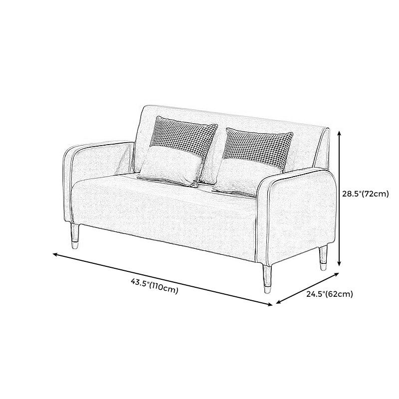 Scandinavian Square Arm Loveseat with Four Legs for Apartment 28.34"