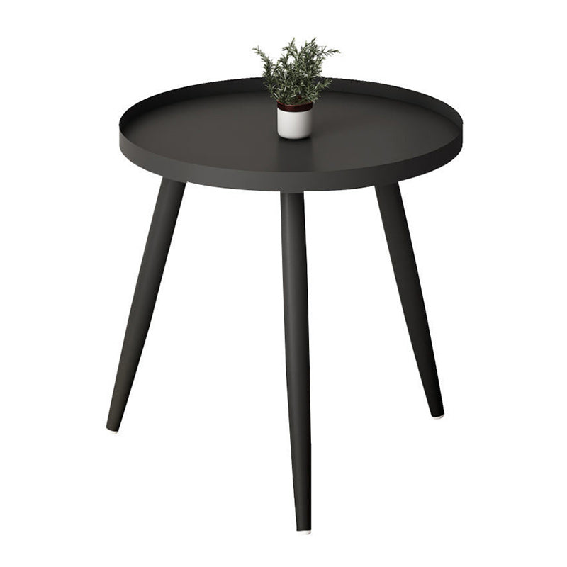 Tray Top Metal Pedestal End Table Round Side End Table for Living Room