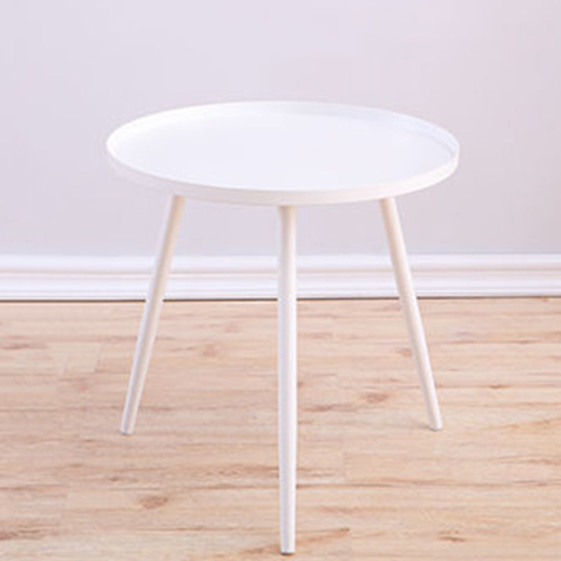 Tray Top Metal Pedestal End Table Round Side End Table for Living Room