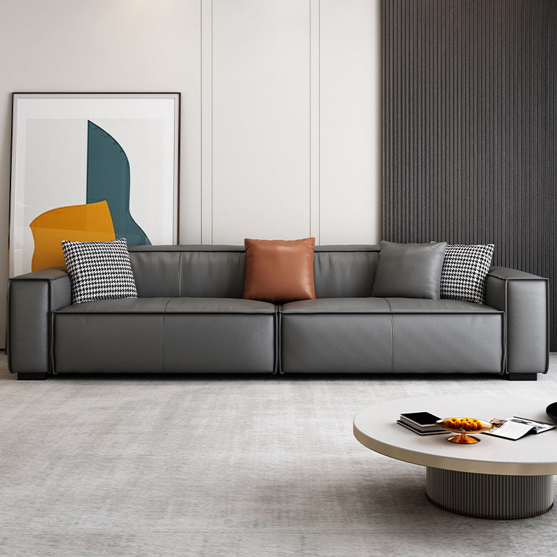 Living Room Square Arm Standard Cushions Transitional Modern