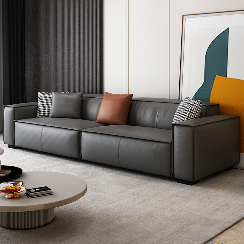 Living Room Square Arm Standard Cushions Transitional Modern