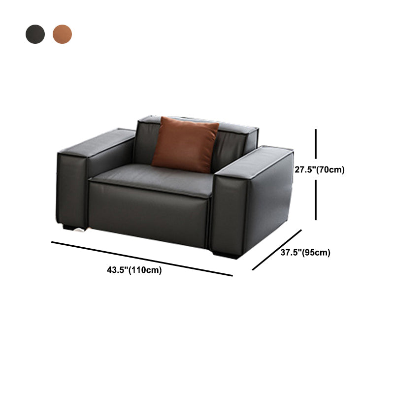 Living Room Square Arm Standard Cushions Transitional Modern