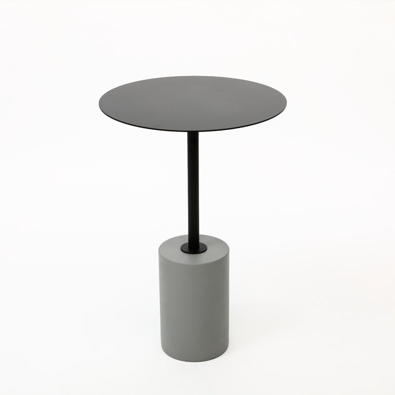 Mid-Century Modern Round End Table Metal End Table with Concrete Base