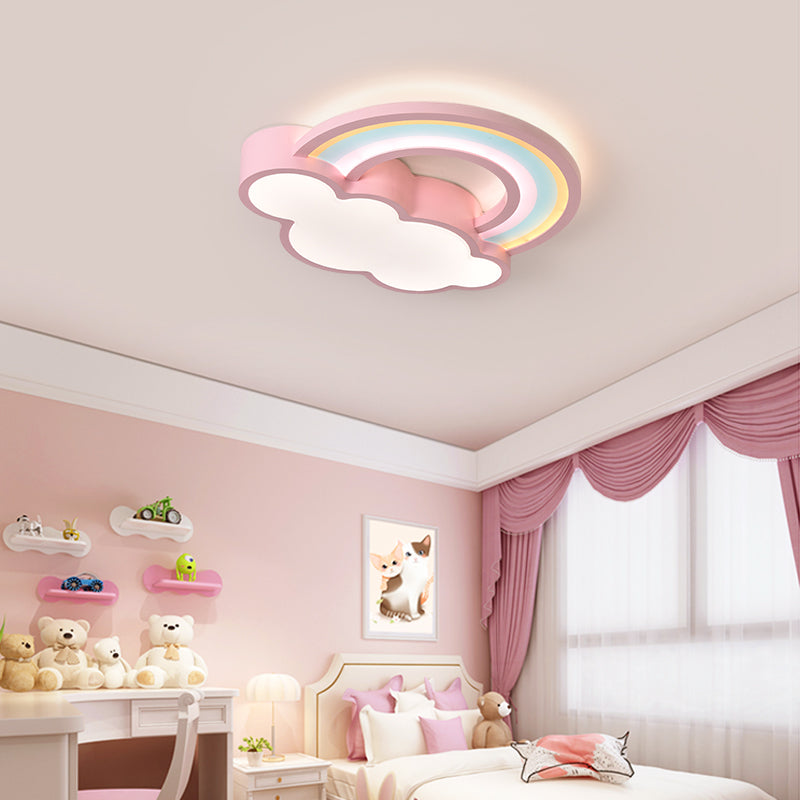 Modern Style Cloud Shape Ceiling Lighting Metal 2 Light Ceiling Light for Bedroom