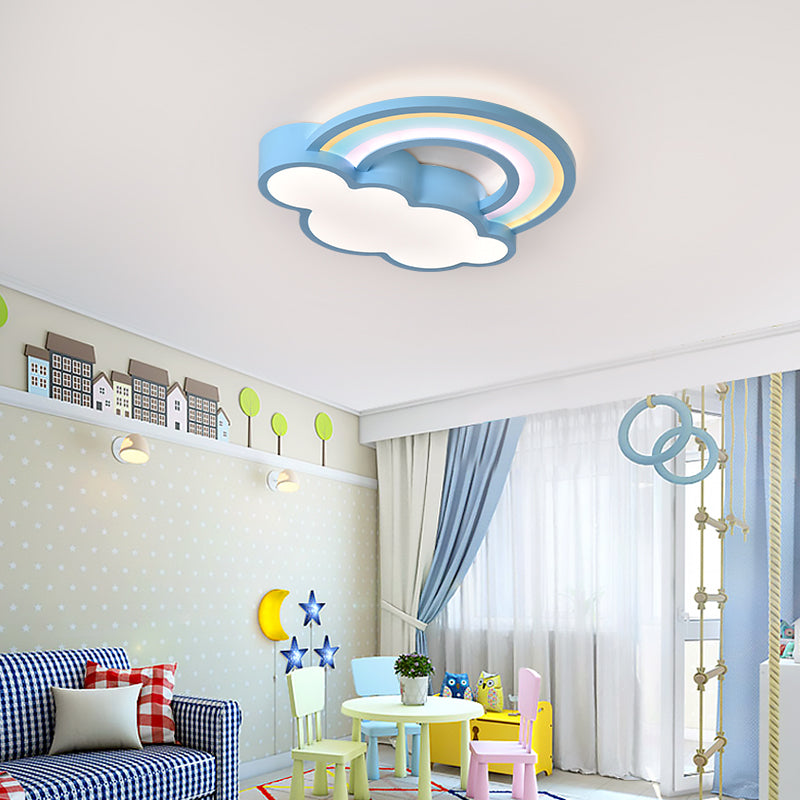 Modern Style Cloud Shape Ceiling Lighting Metal 2 Light Ceiling Light for Bedroom