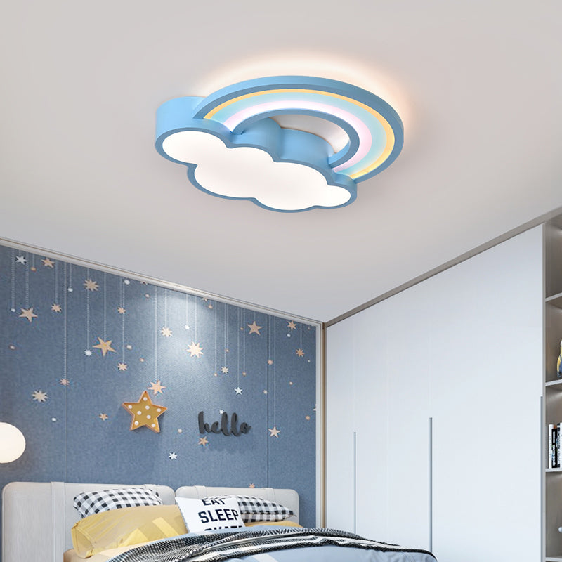 Modern Style Cloud Shape Ceiling Lighting Metal 2 Light Ceiling Light for Bedroom