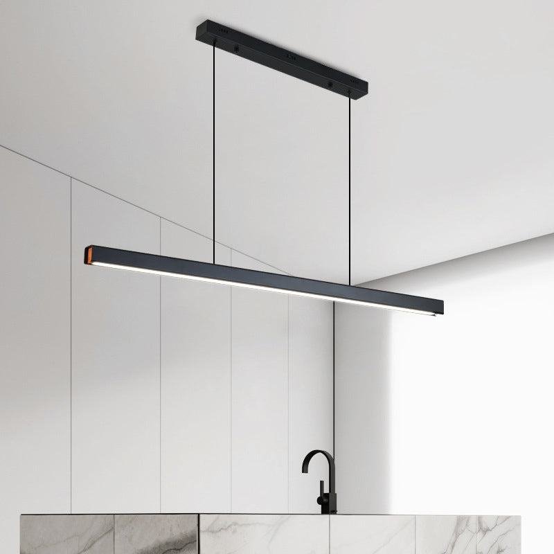 Rectangular Shape Island Pendant Modern Style Metal 1 Light Island Light for Living Room