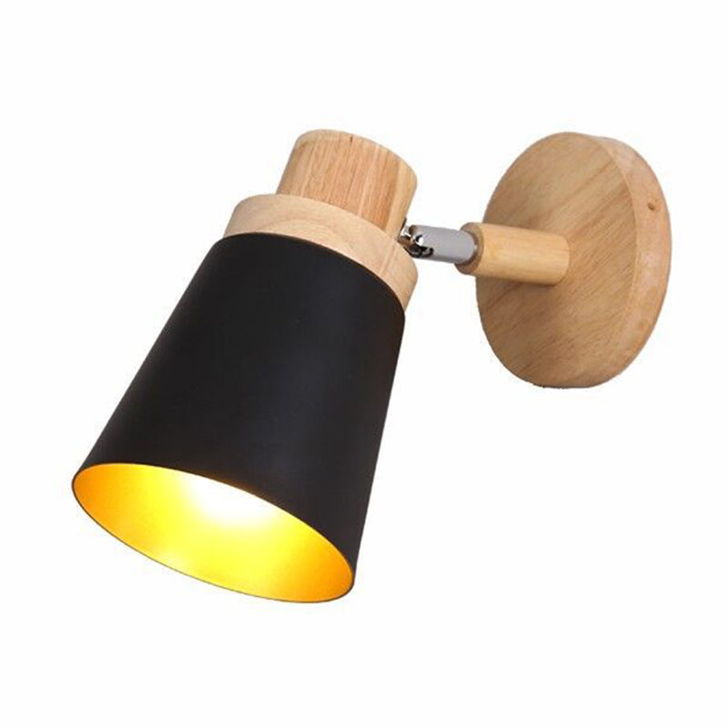 Modern Style Geometric Wall Sconces Wood 1 Light Wall Mount Light Fixture