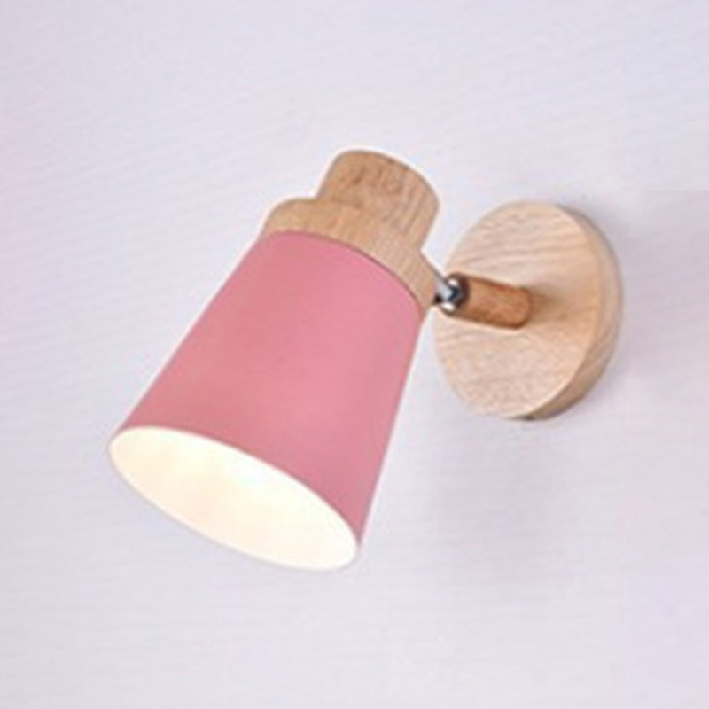 Modern Style Geometric Wall Sconces Wood 1 Light Wall Mount Light Fixture