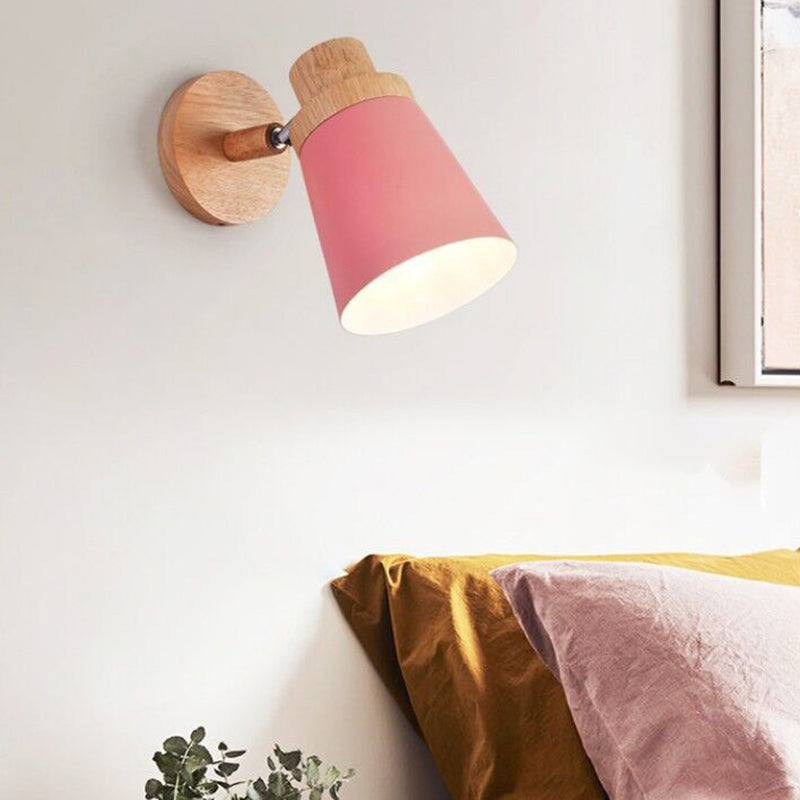 Modern Style Geometric Wall Sconces Wood 1 Light Wall Mount Light Fixture