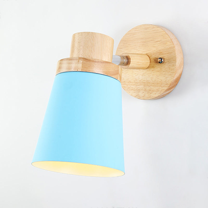 Modern Style Geometric Wall Sconces Wood 1 Light Wall Mount Light Fixture