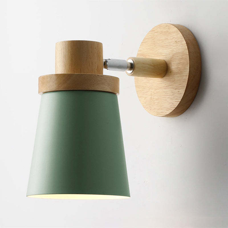 Modern Style Geometric Wall Sconces Wood 1 Light Wall Mount Light Fixture