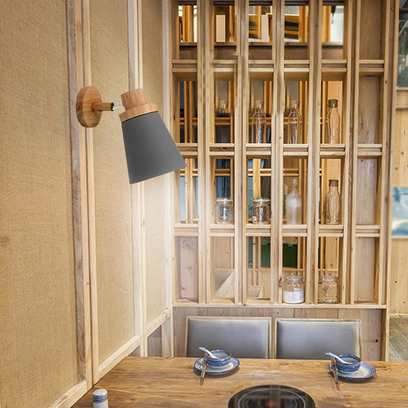 Modern Style Geometric Wall Sconces Wood 1 Light Wall Mount Light Fixture