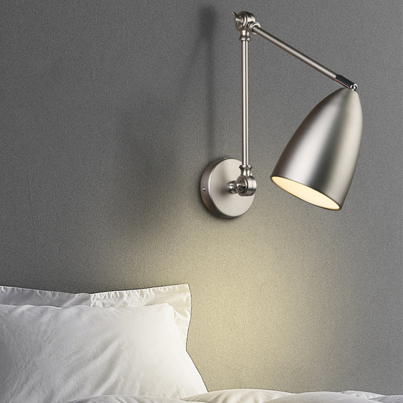Metal Shade Wall Light Modern Single Light Adjustable Wall Sconce for Bedroom