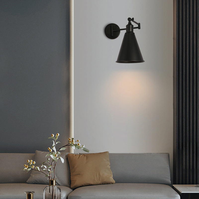 1-Light Wall Sconce Industrial Style Metal Wall Lighting for Bedroom