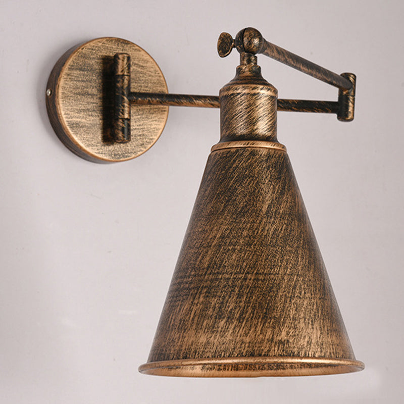 1-Light Wall Sconce Industrial Style Metal Wall Lighting for Bedroom