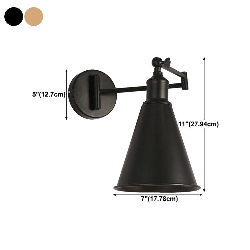 1-Light Wall Sconce Industrial Style Metal Wall Lighting for Bedroom