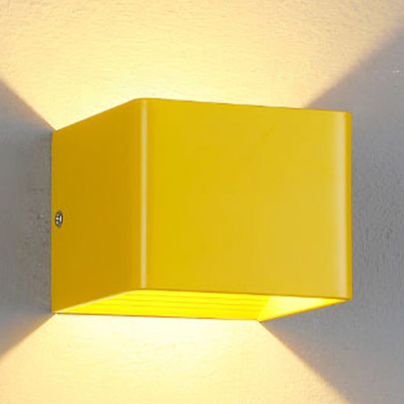 Modern Style Square Shape Wall Sconce Metal 2 Light Sconces for Corridor