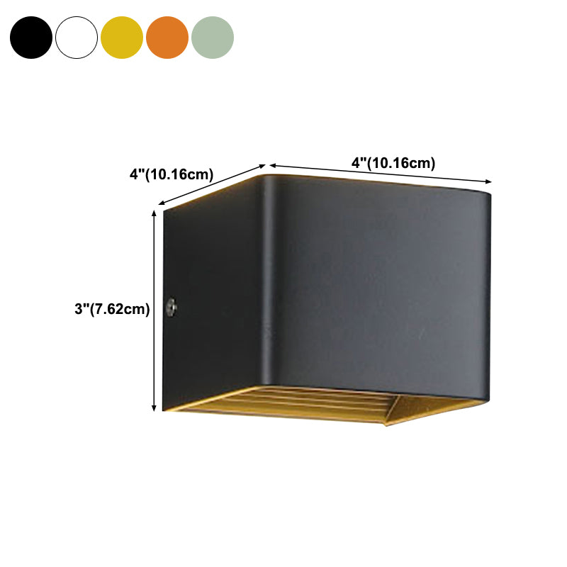 Modern Style Square Shape Wall Sconce Metal 2 Light Sconces for Corridor