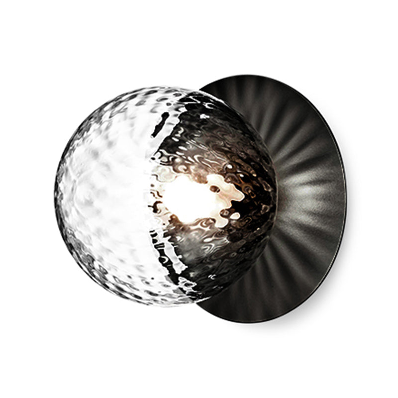 Modern Style Spherical Shape Wall Sconce Glass 1 Light Sconces for Living Room