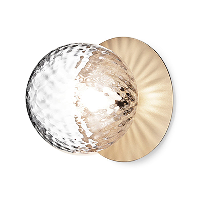 Modern Style Spherical Shape Wall Sconce Glass 1 Light Sconces for Living Room
