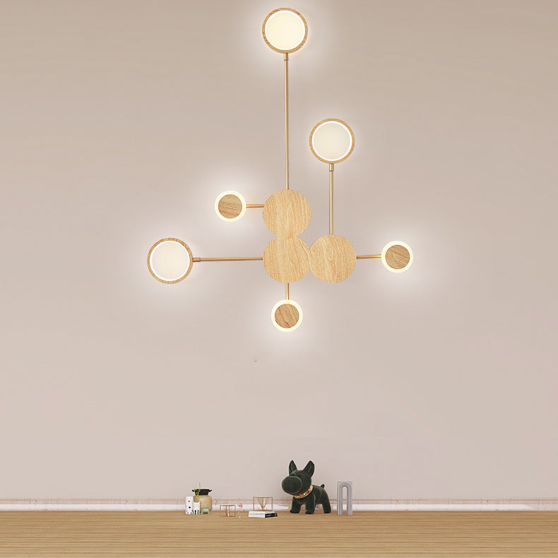 Wooden Wall Mount Light Modern LED Wall Light with Acrylic Shade for Bedroom