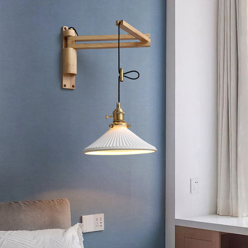 Modern Creative Wall Light Porcelain Bedside Wall Sconce Light for Bedroom