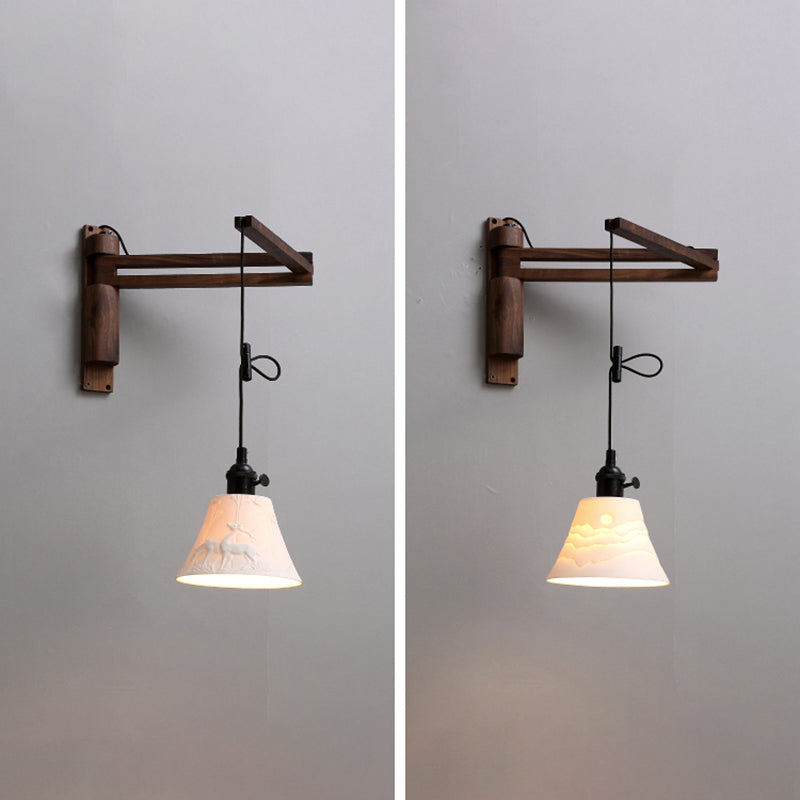Modern Creative Wall Light Porcelain Bedside Wall Sconce Light for Bedroom