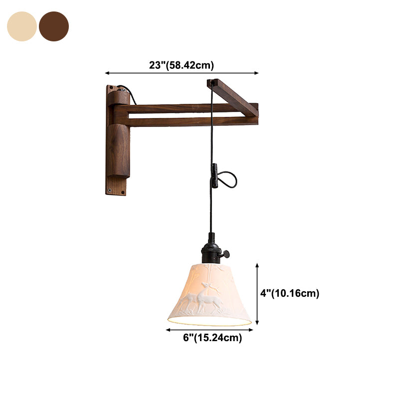 Modern Creative Wall Light Porcelain Bedside Wall Sconce Light for Bedroom