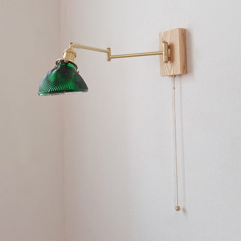 Adjustable Wooden Wall Mount Light Modern 1-Light Wall Light for Living Room