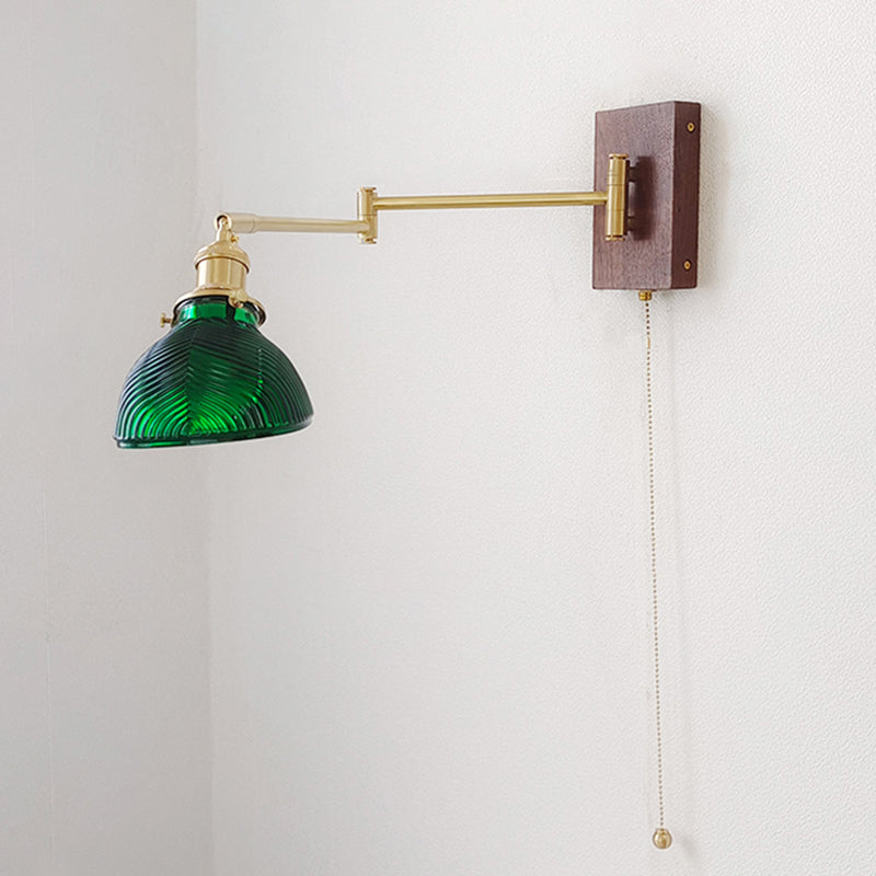 Adjustable Wooden Wall Mount Light Modern 1-Light Wall Light for Living Room